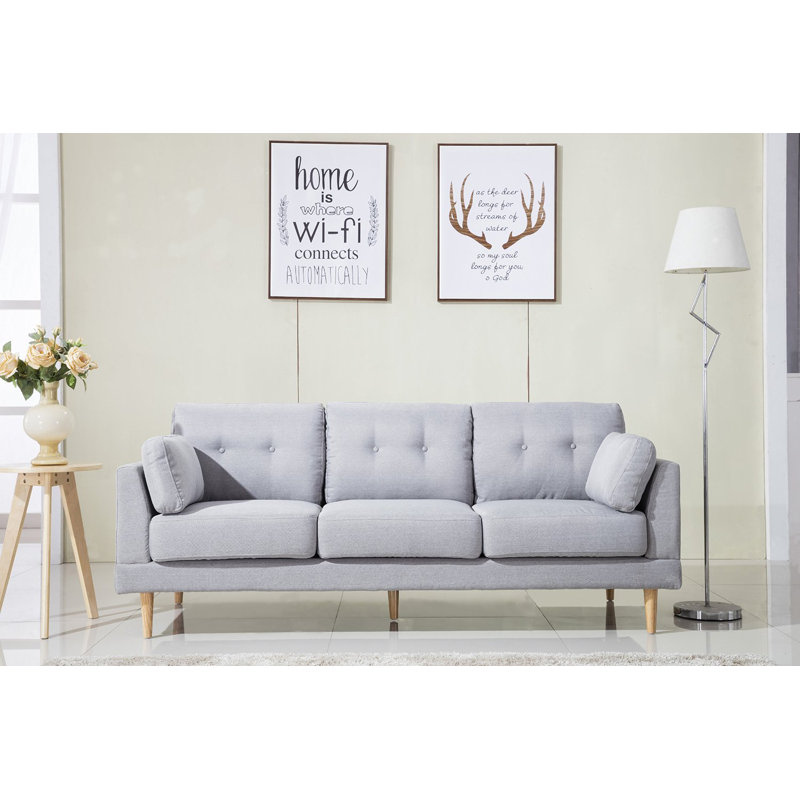 Mid Century Modern Ultra Plush Linen Fabric Sofa & Reviews AllModern